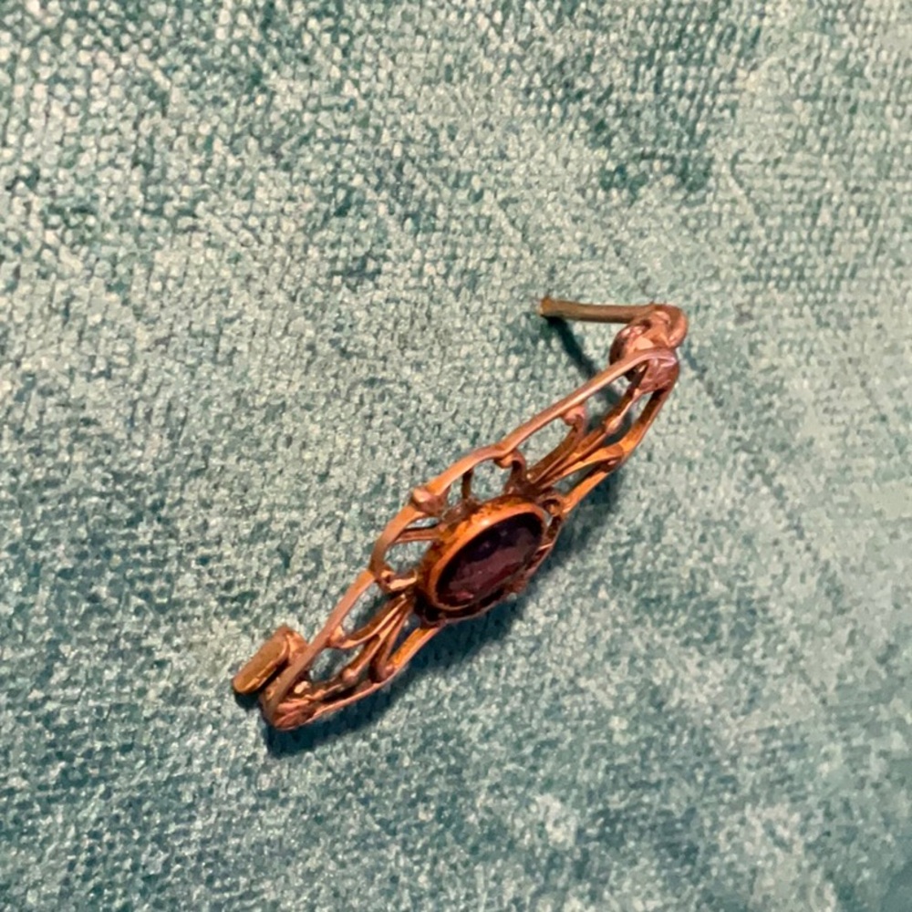 1915 to 1922 antique amethyst broach, pin, brooch - Picture 4 of 7